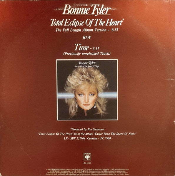 Bonnie Tyler : Total Eclipse Of The Heart (12", Maxi)