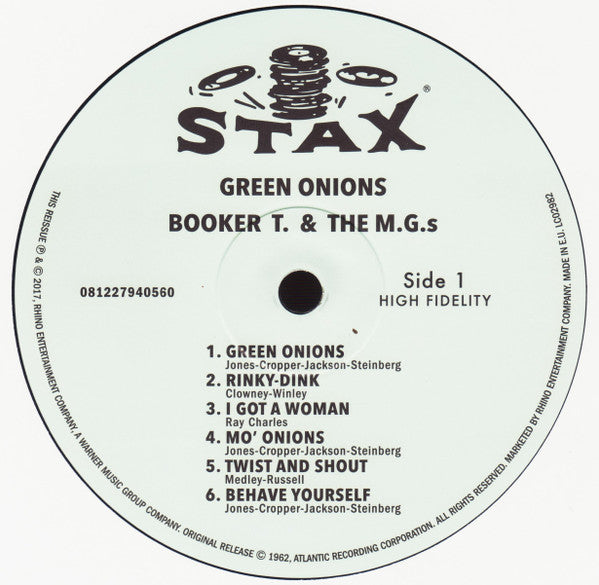 Booker T. & The M.G.'s* : Green Onions (LP, Album, Mono, RE, 180)