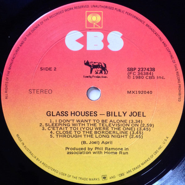 Billy Joel : Glass Houses (LP, Album)