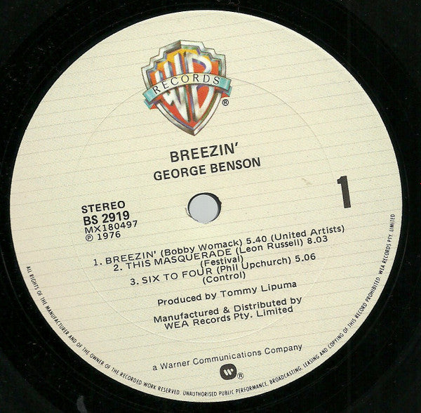 George Benson : Breezin' (LP, Album)