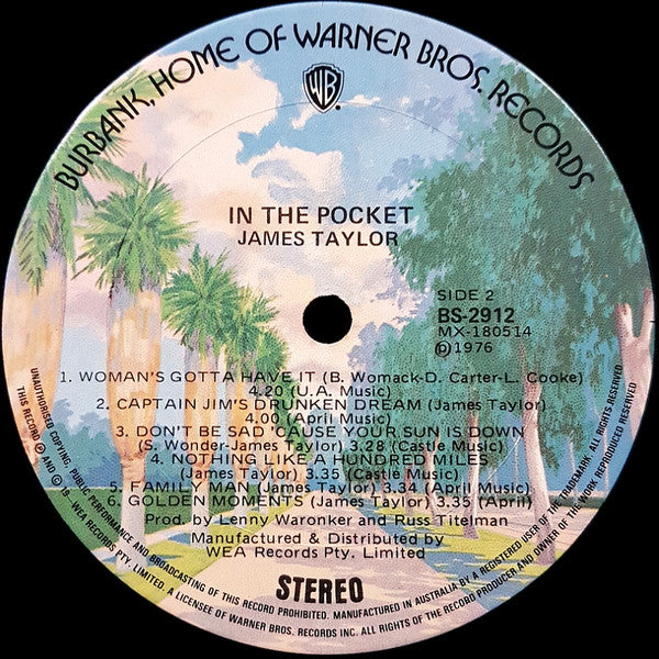 James Taylor (2) : In The Pocket (LP, Album)