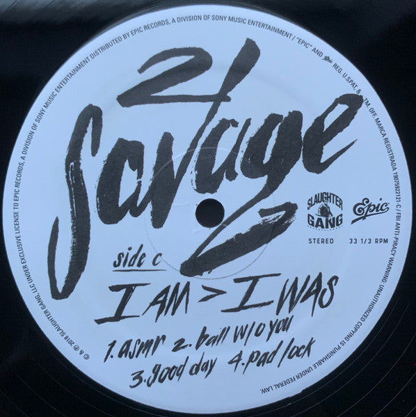 21 Savage : I Am > I Was (2xLP, Album)