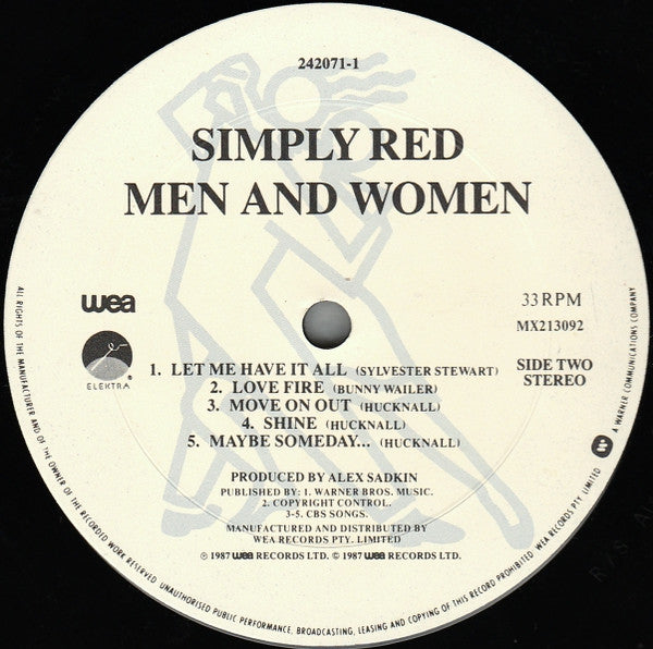 Simply Red : Men And Women (LP, Album)