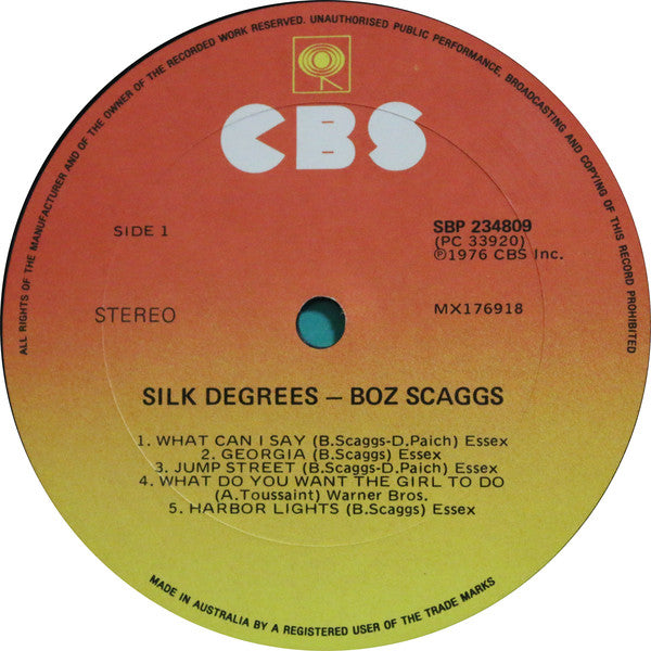 Boz Scaggs : Silk Degrees (LP, Album, Gat)