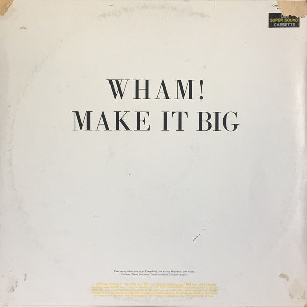 Wham! : Make It Big (LP, Album)