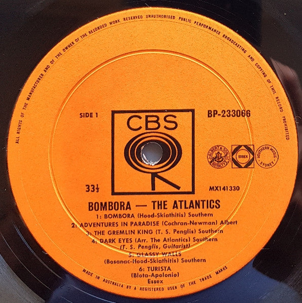 The Atlantics : Bombora (LP, Album, Mono)