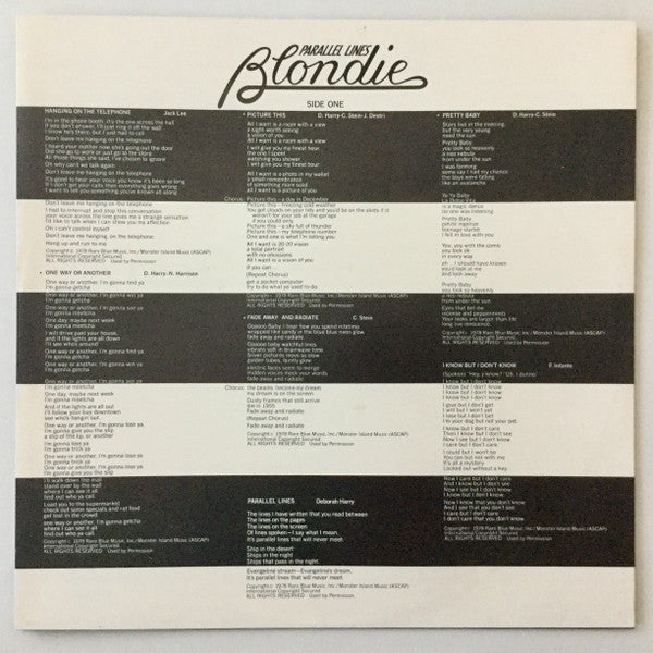 Blondie : Parallel Lines (LP, Album)