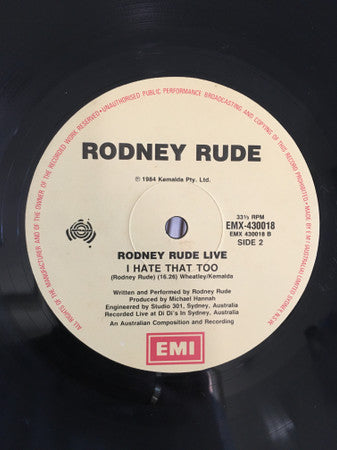 Rodney Rude : Live (LP, Album, Cre)