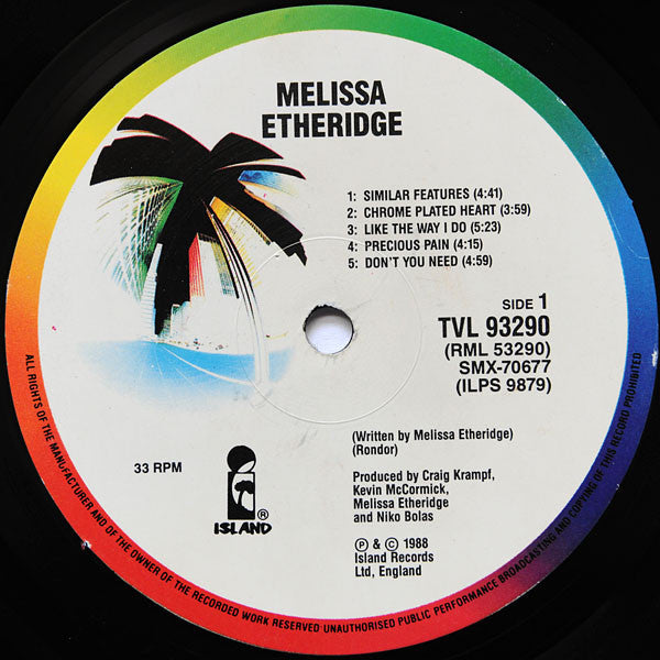 Melissa Etheridge : Melissa Etheridge (LP, Album)