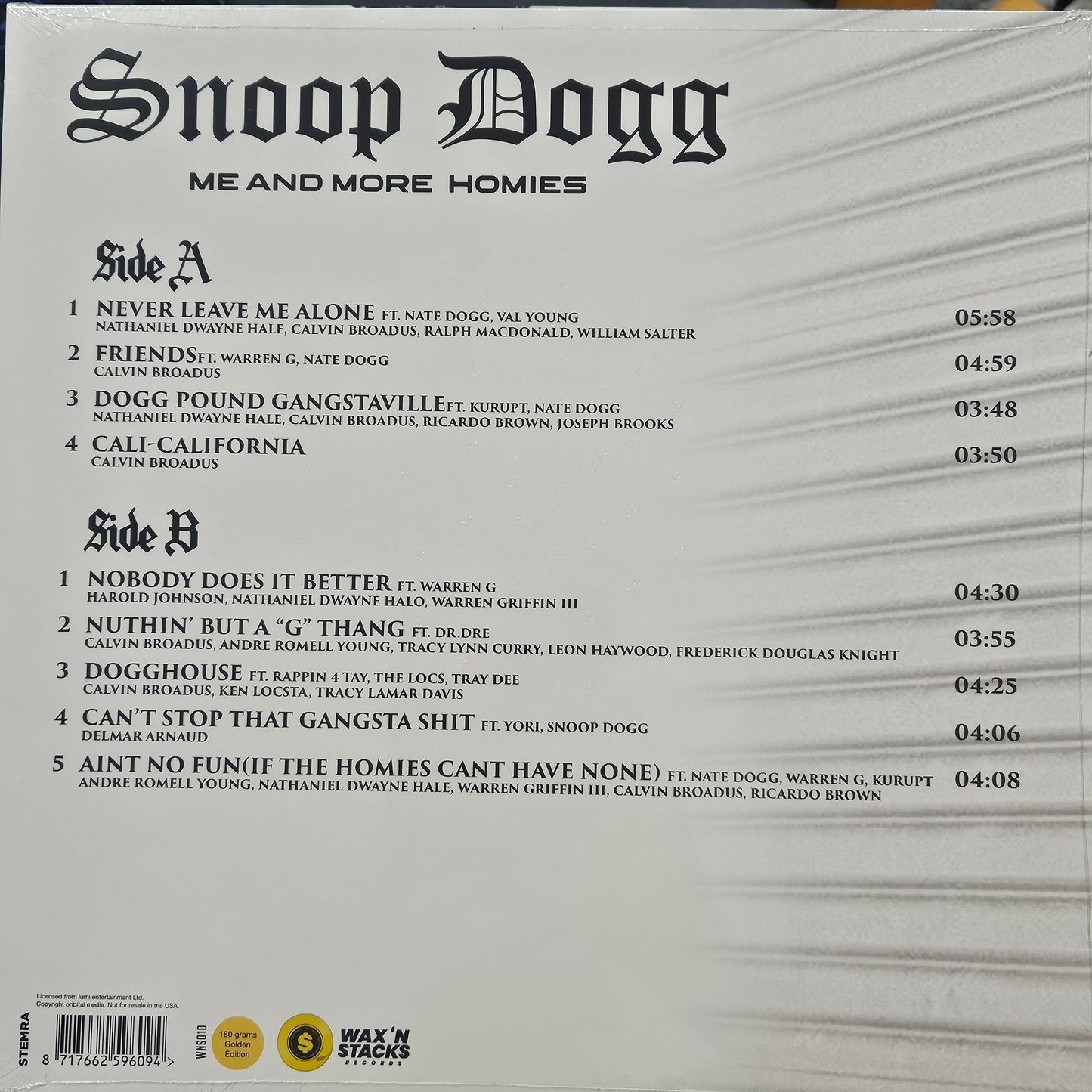 SNOOP DOGG - Me And My Homies - Gold Vinyl