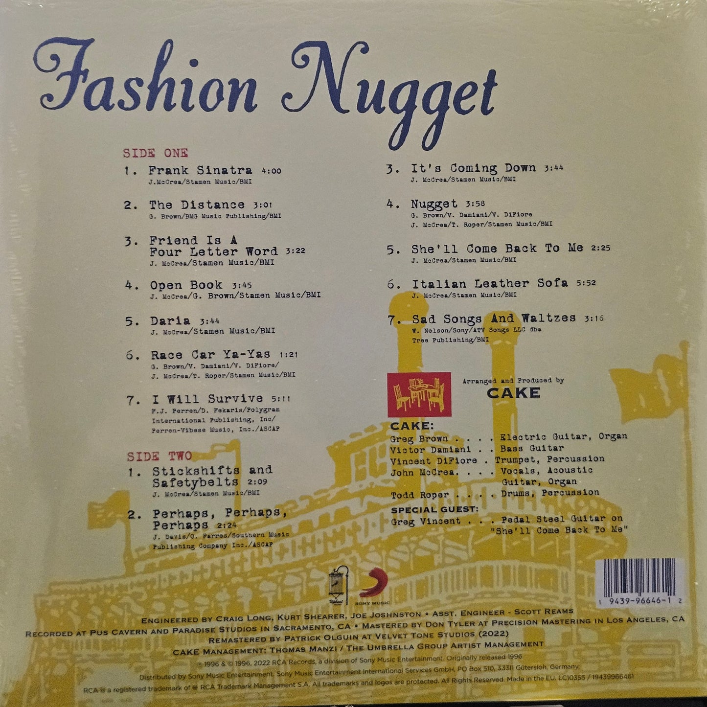 CAKE 'Fashion Nugget' Remastered 180g Vinyl LP