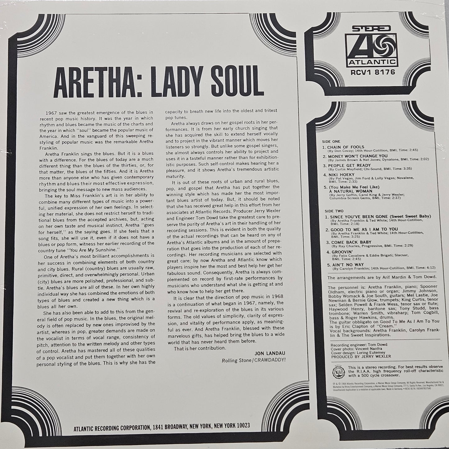 Aretha Franklin – Lady Soul (Vinyl, LP, Album, Limited Edition, Crystal Clear)