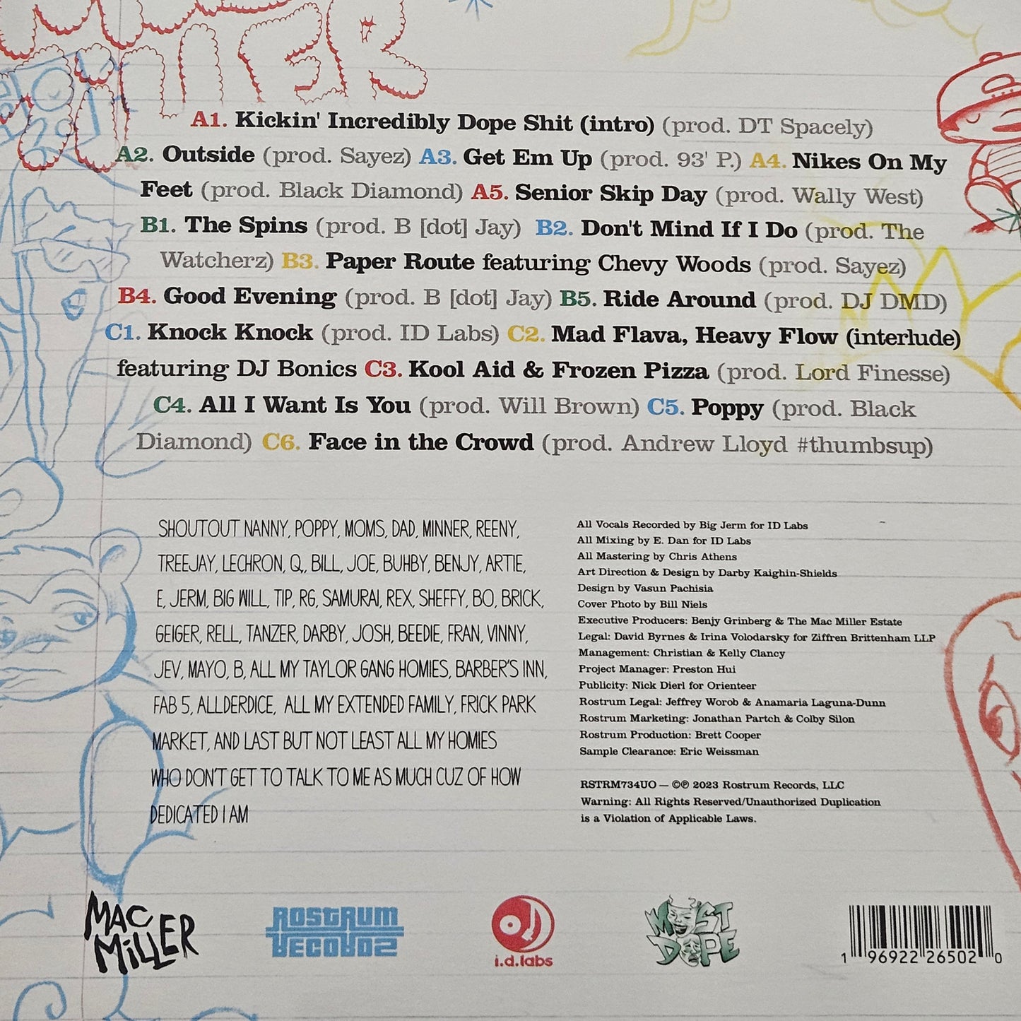 Mac Miller – K.I.D.S. (Kickin Incredibly Dope Shit) (Vinyl, LP, Mixtape, Limited Edition, Stereo, Yellow Translucent) Gatefold