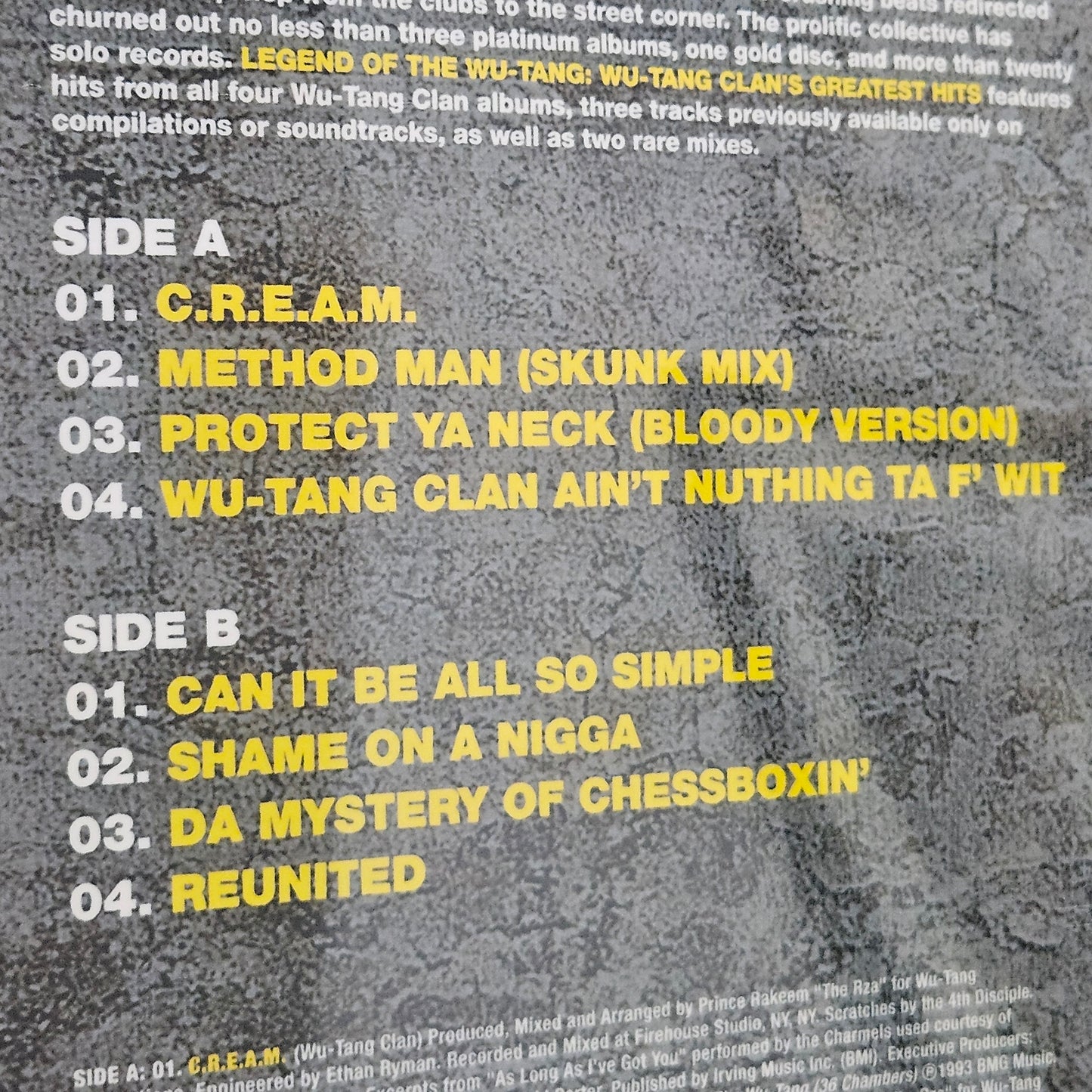 Wu tang Clan Legend  of the Wu Tang Clans Greatest Hits 2Lp Vinyl