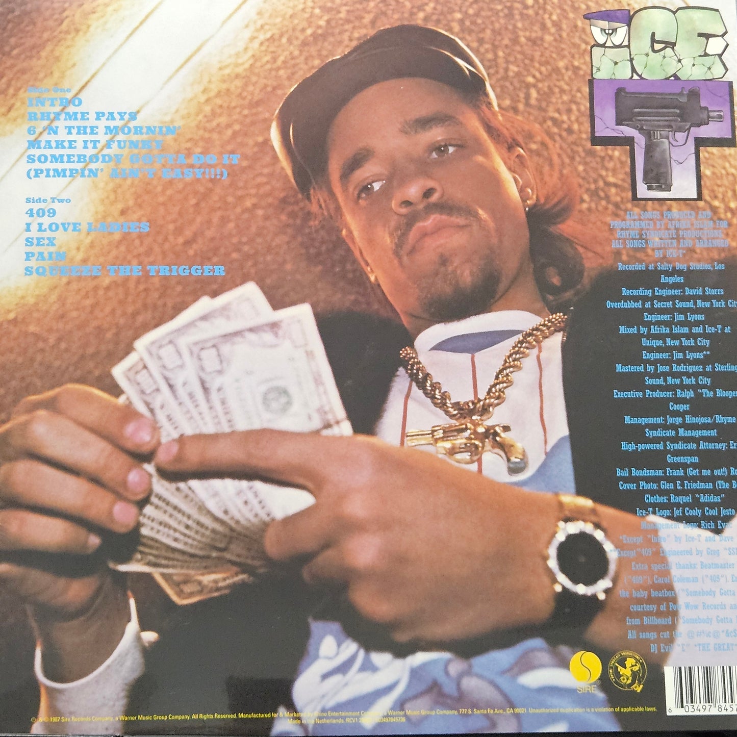 ICE T RHYME PAYS YELLOW VINYL