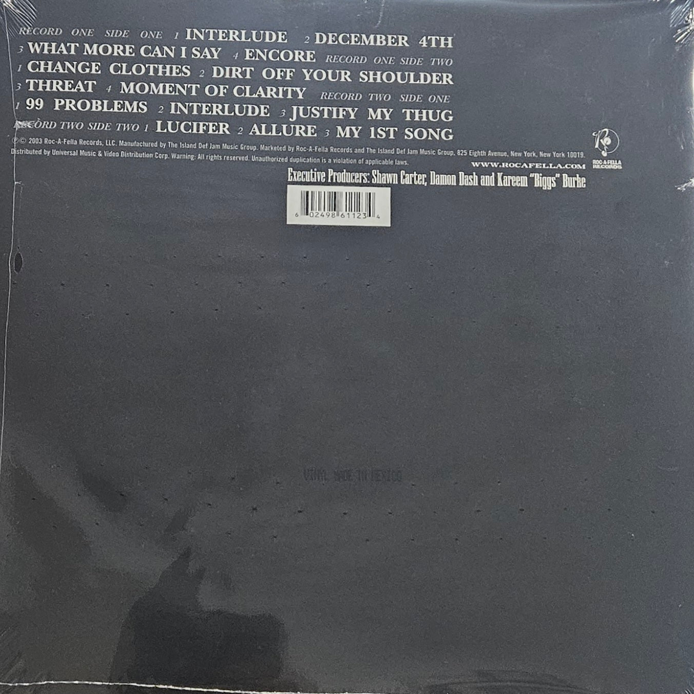 JAY Z THE BLACK ALBUM 2LP GATEFOLD