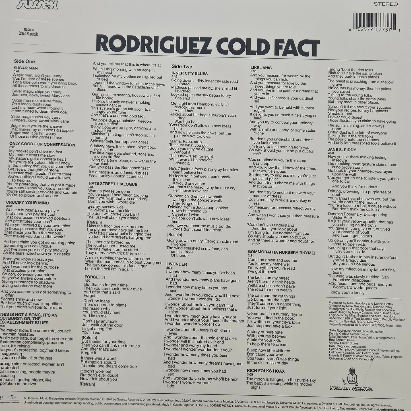 Rodriguez - Cold Fact Vinyl