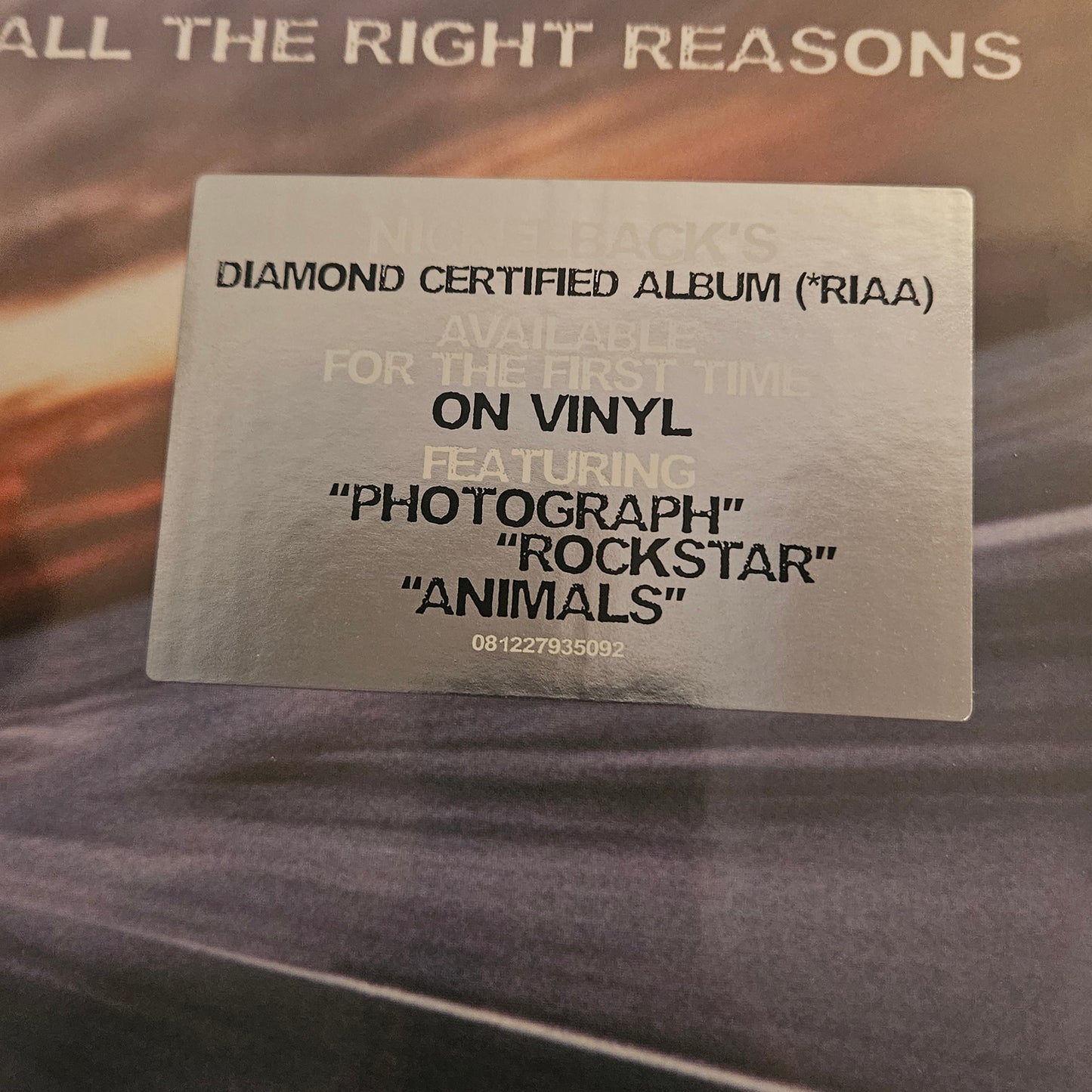 Nickelback - ALL THE RIGHT REASONS VINYL