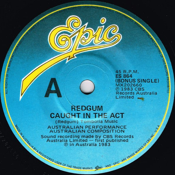 Redgum : Caught In The Act (LP, Album + 7", EP, Bon)