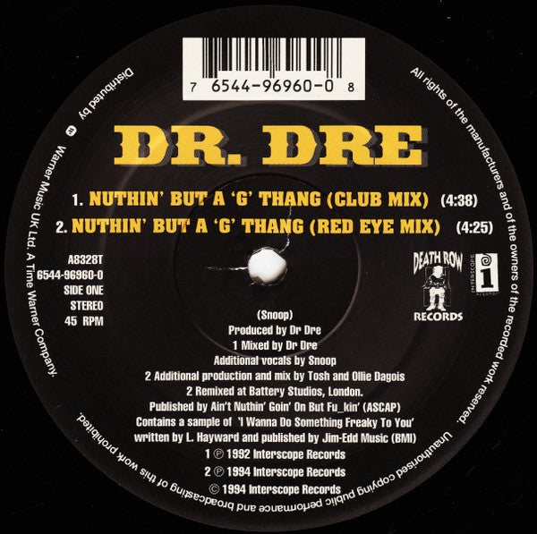 Dr. Dre : Nuthin' But A 'G' Thang (12")