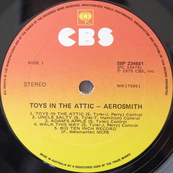 Aerosmith : Toys In The Attic (LP, Album, RE)