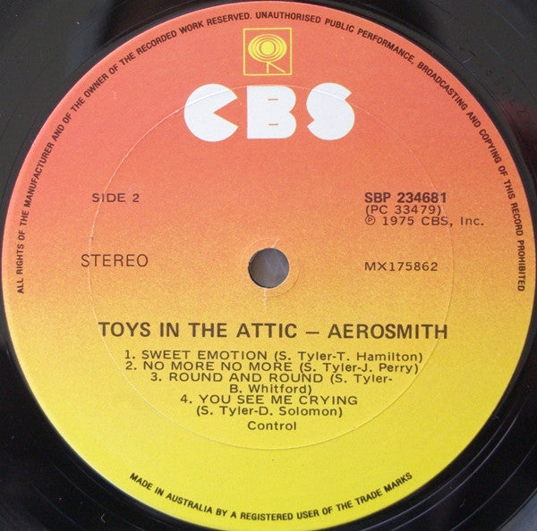 Aerosmith : Toys In The Attic (LP, Album, RE)