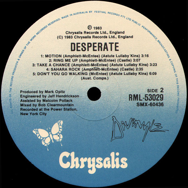 Divinyls : Desperate (LP, Album)