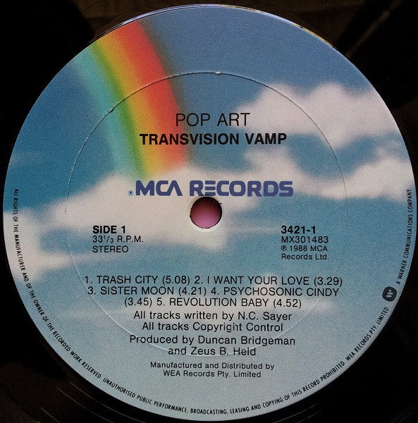 Transvision Vamp : Pop Art (LP, Album)