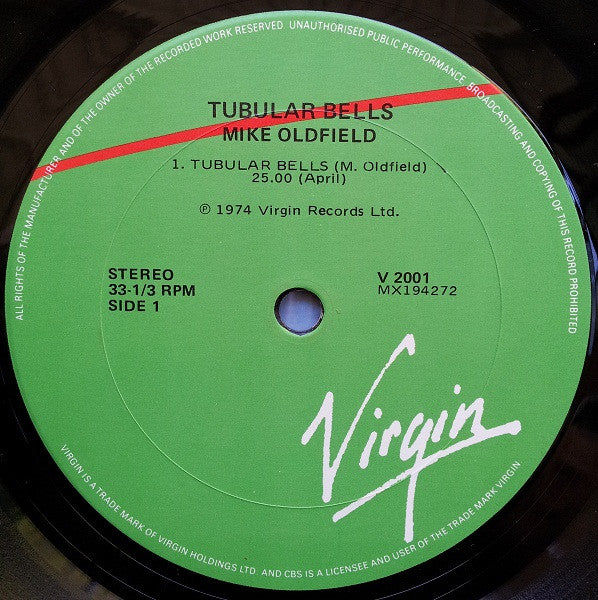 Mike Oldfield : Tubular Bells (LP, Album, RE)