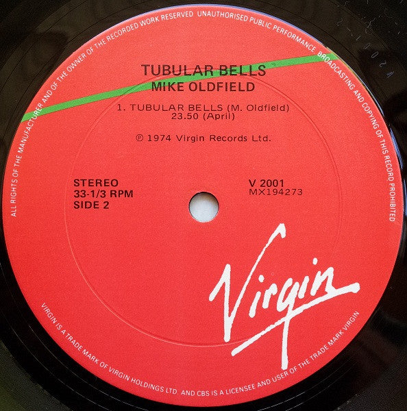 Mike Oldfield : Tubular Bells (LP, Album, RE)