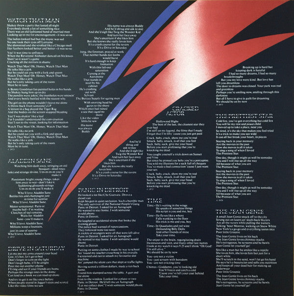 David Bowie : Aladdin Sane (LP, Album, Pic, RE, RM)