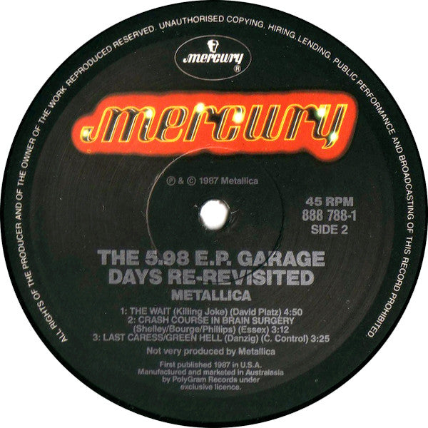 Metallica : The $5.98 E.P. - Garage Days Re-Revisited (12", EP)