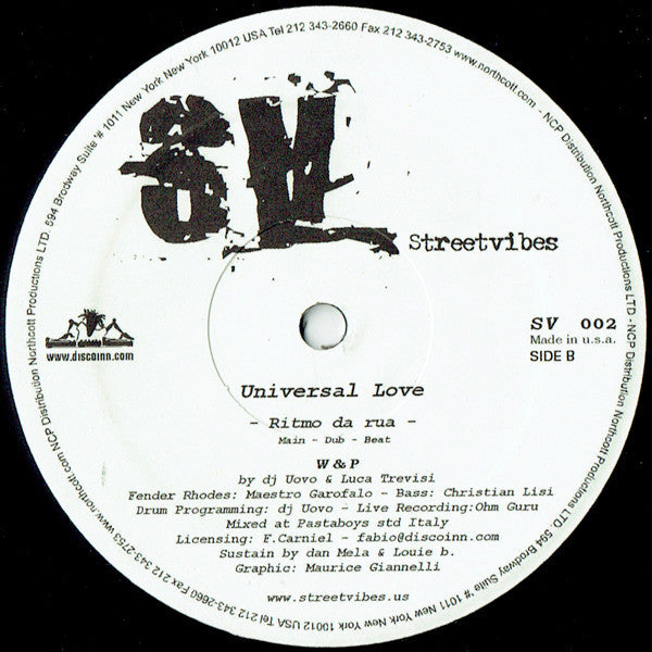 Universal Love : Ritmo Da Rua (12")