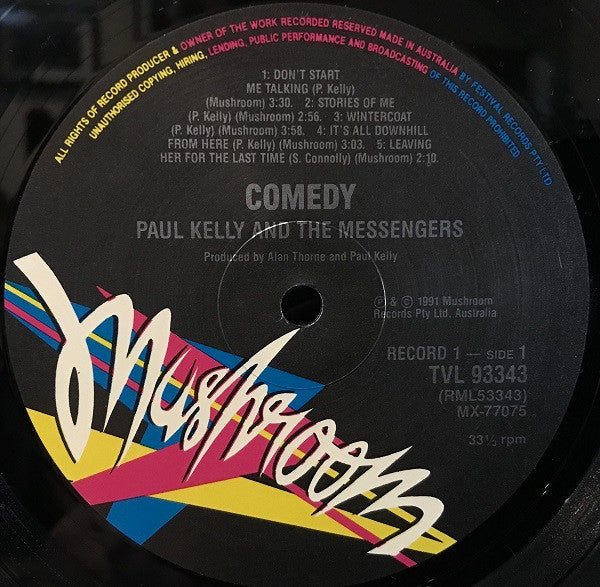 Paul Kelly And The Messengers : Comedy (2xLP, Album)