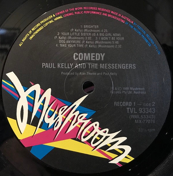 Paul Kelly And The Messengers : Comedy (2xLP, Album)