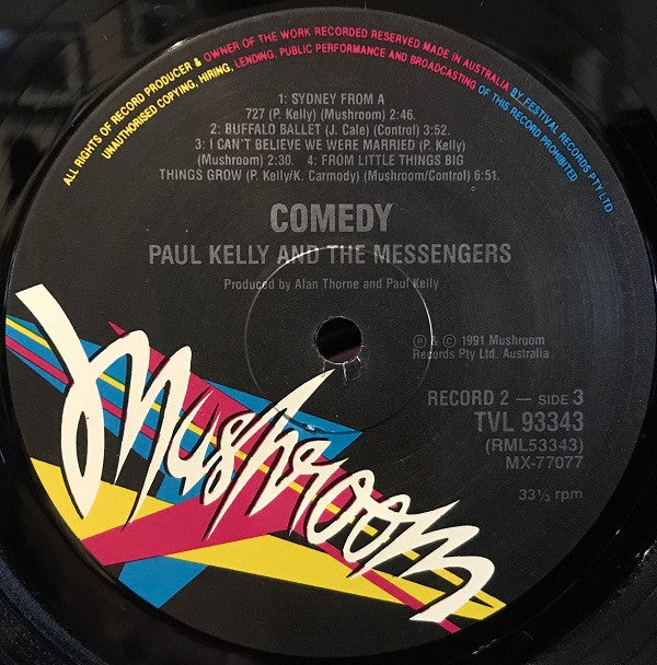 Paul Kelly And The Messengers : Comedy (2xLP, Album)