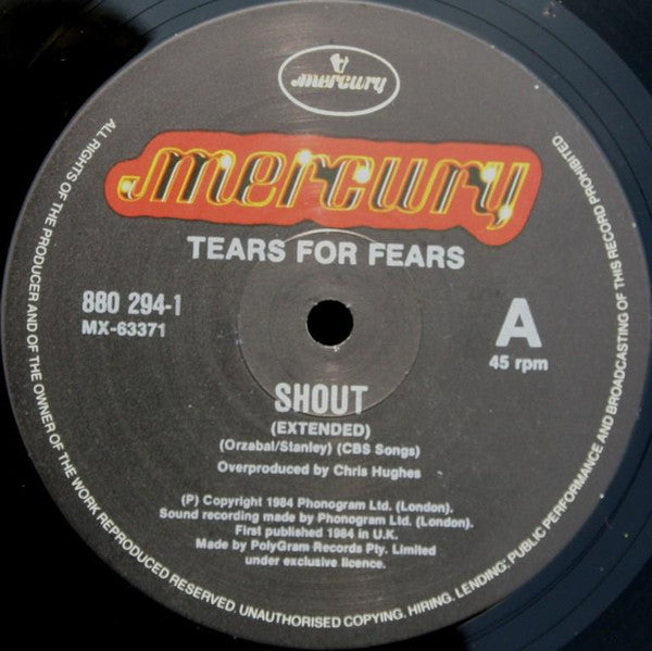 Tears For Fears : Shout (Remix Version) (12", Single, Ltd)