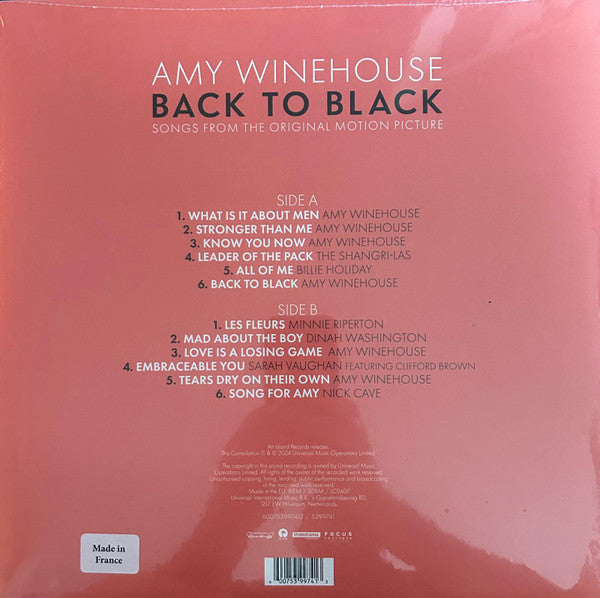 Amy Winehouse / Various : Back To Black (Songs From The Original Motion Picture) (LP, Ltd, Pea)