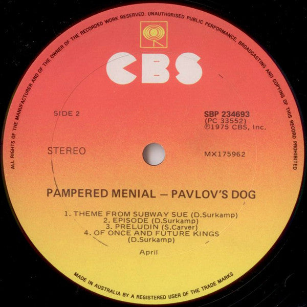 Pavlov's Dog : Pampered Menial (LP, Album)