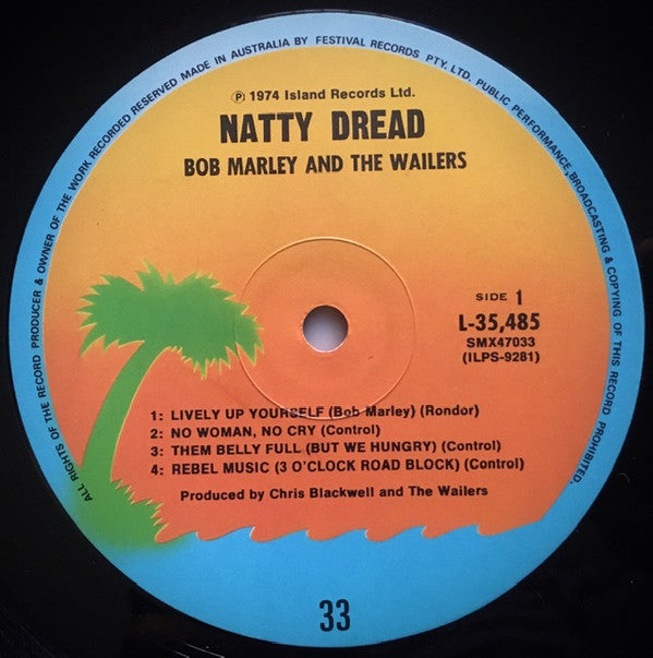 Bob Marley & The Wailers : Natty Dread (LP, Album, RE)