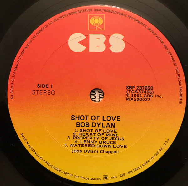 Bob Dylan : Shot Of Love (LP, Album)