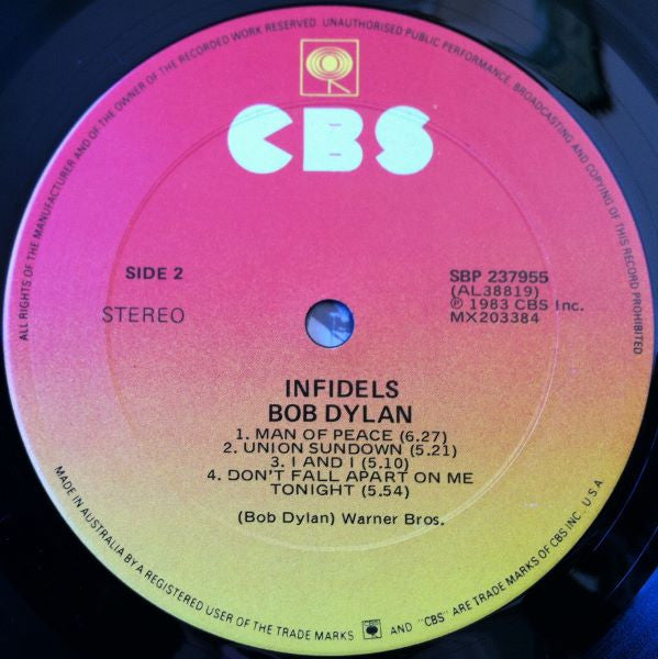 Bob Dylan : Infidels (LP, Album)