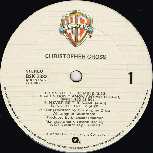 Christopher Cross : Christopher Cross (LP, Album)