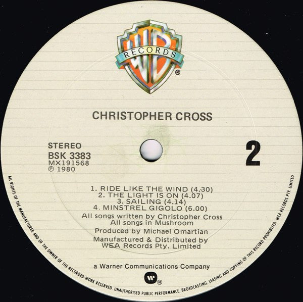 Christopher Cross : Christopher Cross (LP, Album)