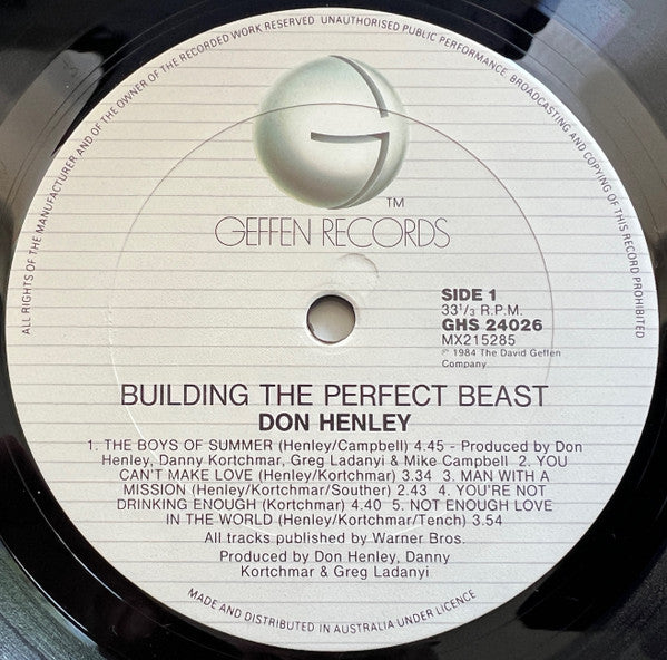 Don Henley : Building The Perfect Beast (LP, Album)