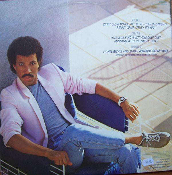 Lionel Richie : Can't Slow Down (LP, Album, Gat)