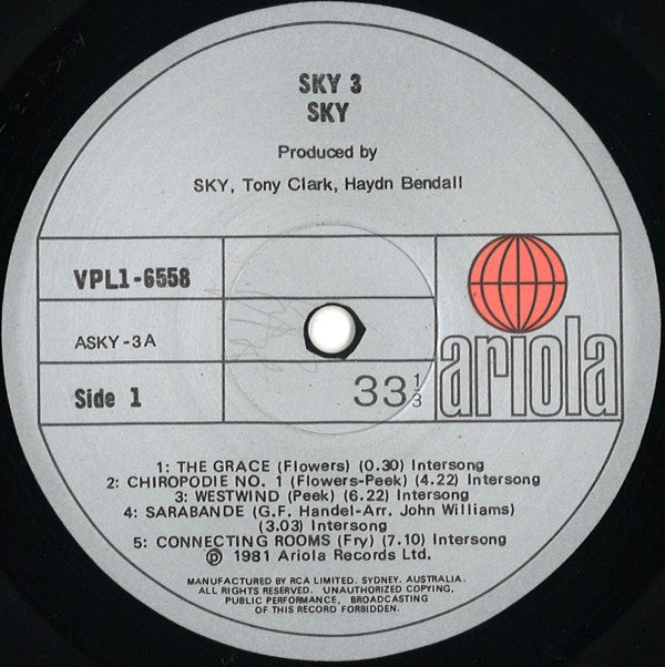 Sky (4) : Sky 3 (LP, Album, Gat)