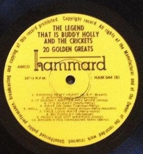 Buddy Holly And The Crickets (2) : The Legend That Is Buddy Holly And The Crickets (20 Golden Greats) (LP, Comp)