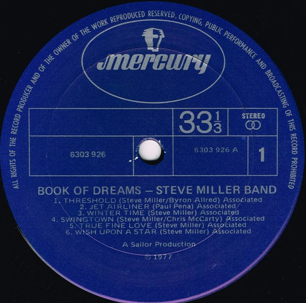 Steve Miller Band : Book Of Dreams (LP, Album)