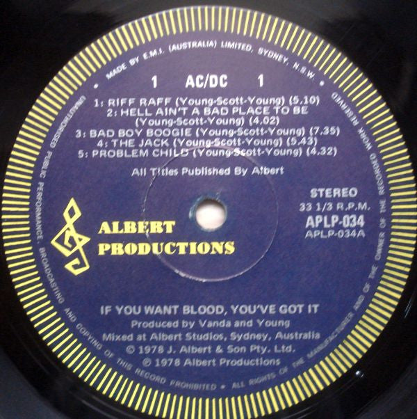 AC/DC : If You Want Blood You've Got It (LP, Album)